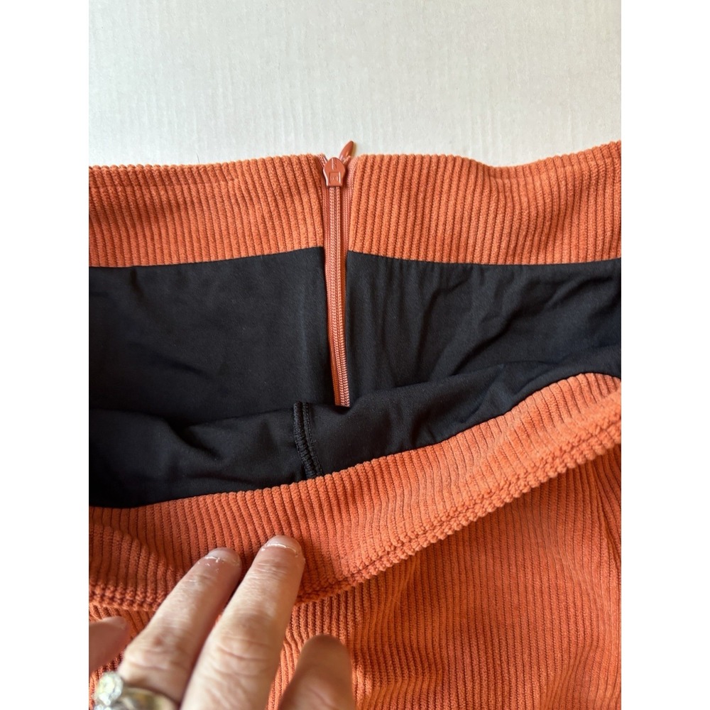 halara Orange Corduroy Mini Skort Women's Large Short Solid New With Tag - Picture 4 of 9
